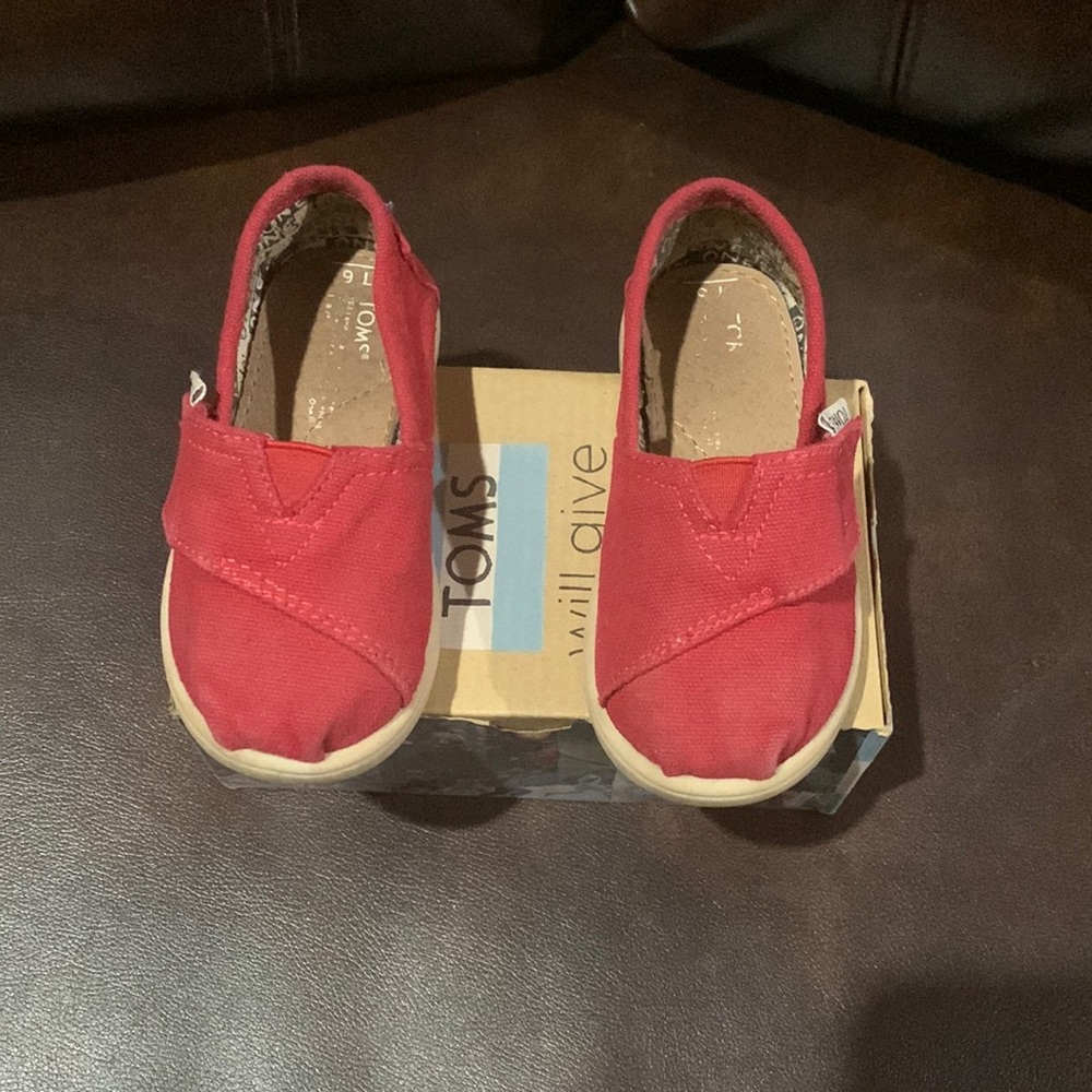 Red Classic TOMS Canvas Slip-Ons